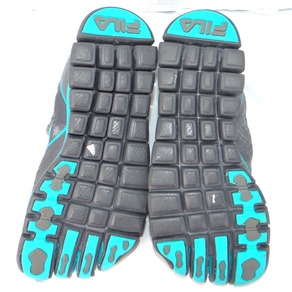 Fila Skele-Toes EZ Slide Womens 7.5 Gray Teal Four‎ Toe Barefoot Shoes - Picture 7 of 7